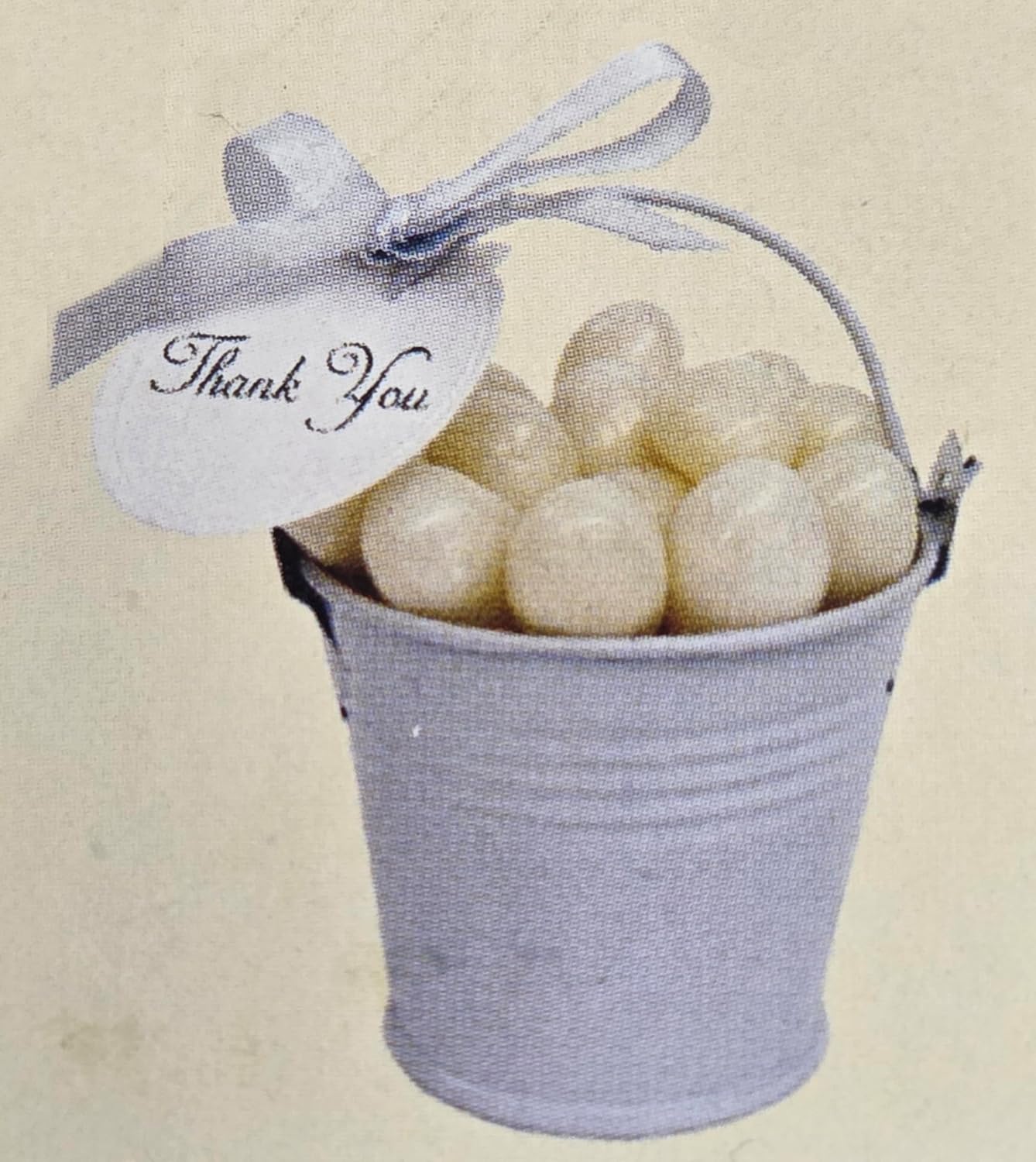 Party Favors Plus Light Gray Mini Metal Tin Pails with Handles 2 Inch 9 Piece