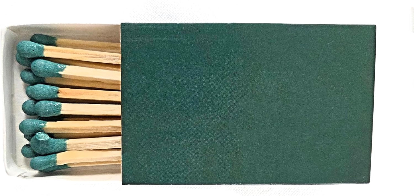 Party Favors Plus Plain Hunter Green Cover Wooden Matches Box 50 Count