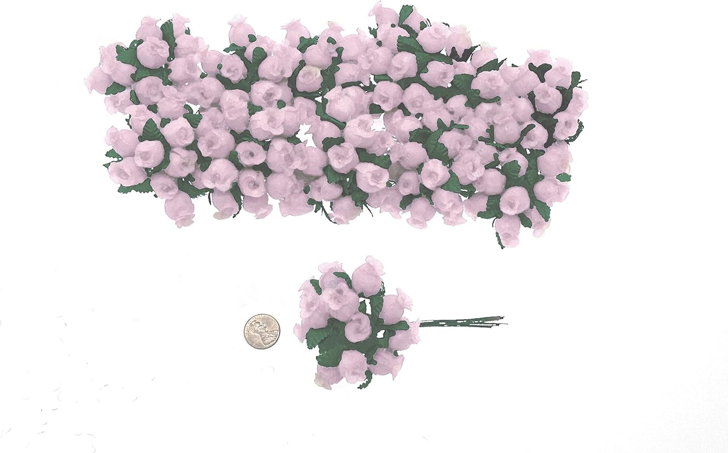 Party Favors Plus Light Pink Mini Wrap Rose Wedding Flower Pick 144 Count