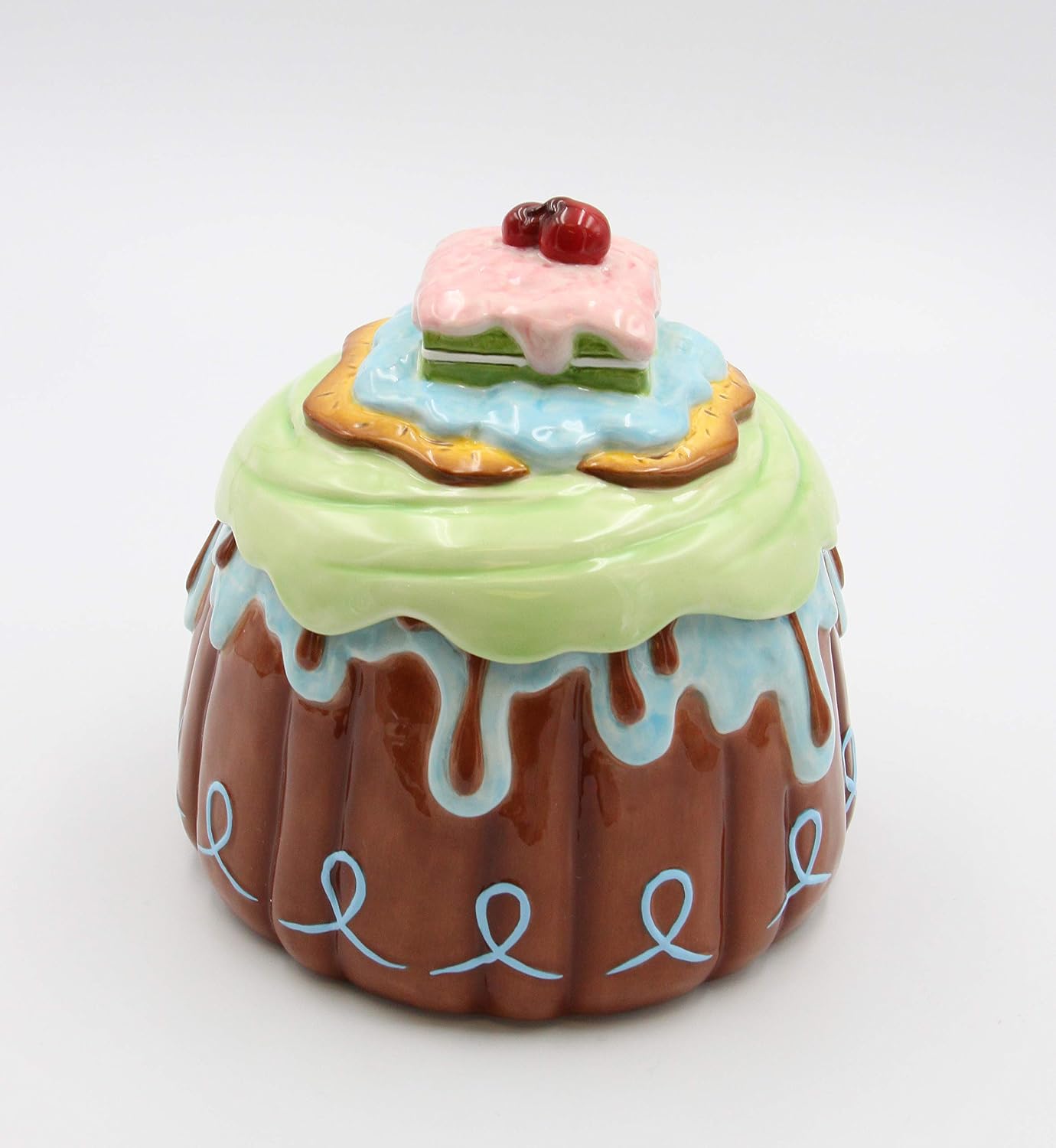 Appletree Design Life Is Sweet Ceramic Cupcake Cookie Jar 7-1/2" H