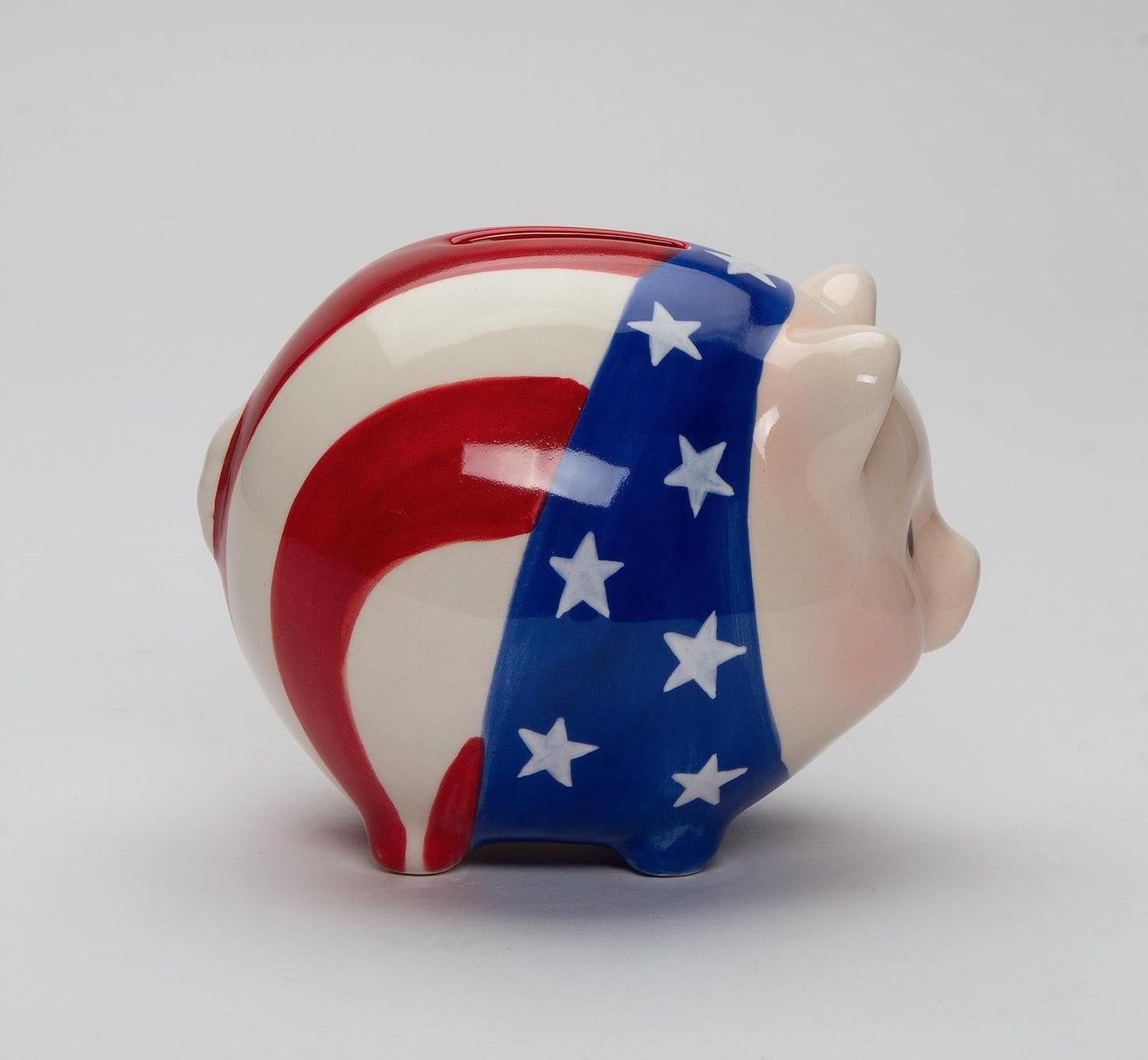 Cosmos Gifts Fine Ceramic Patriotic American Flag Pig Piggy Bank 4-7/8" L