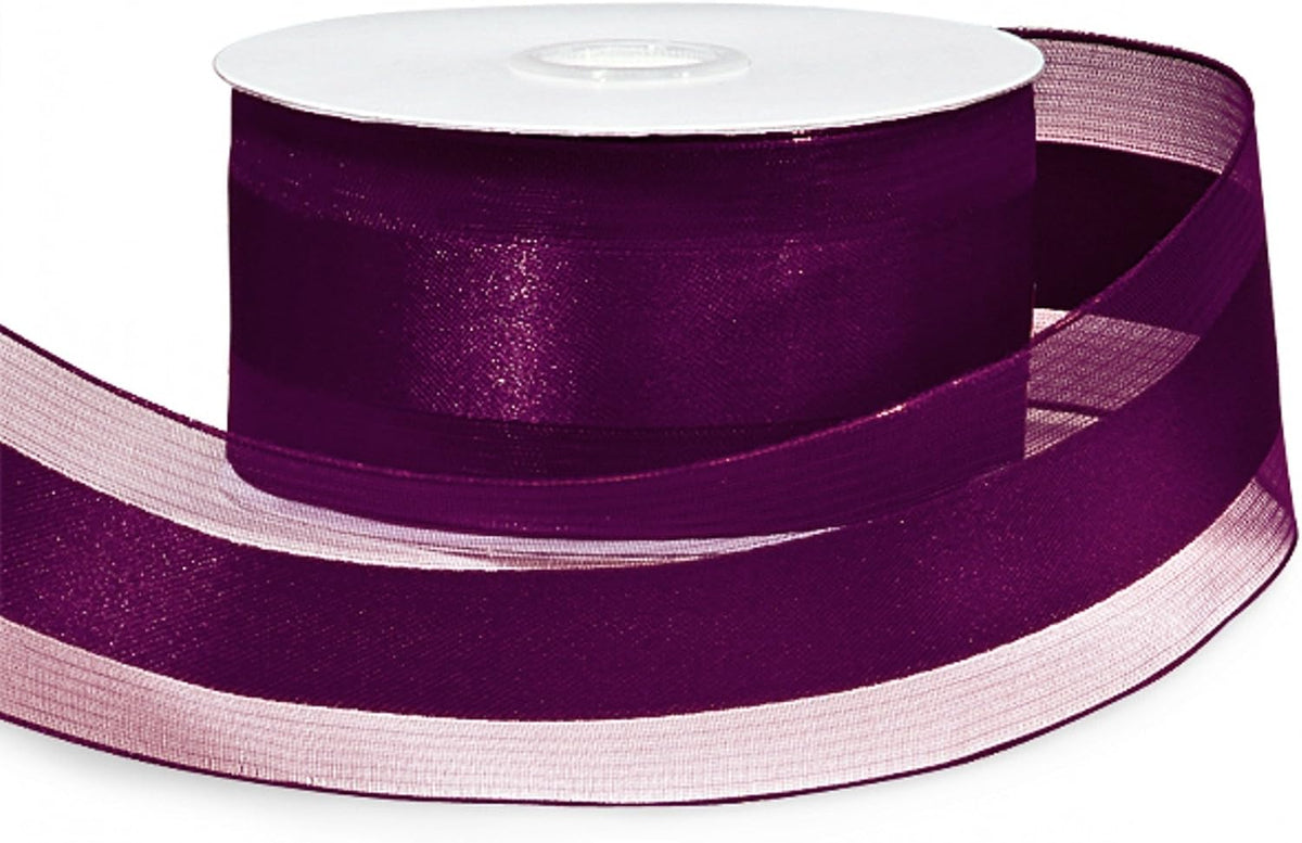 Party Favors Plus Burgundy Wine Organza and Satin Ribbon 1.5in 25 Yards