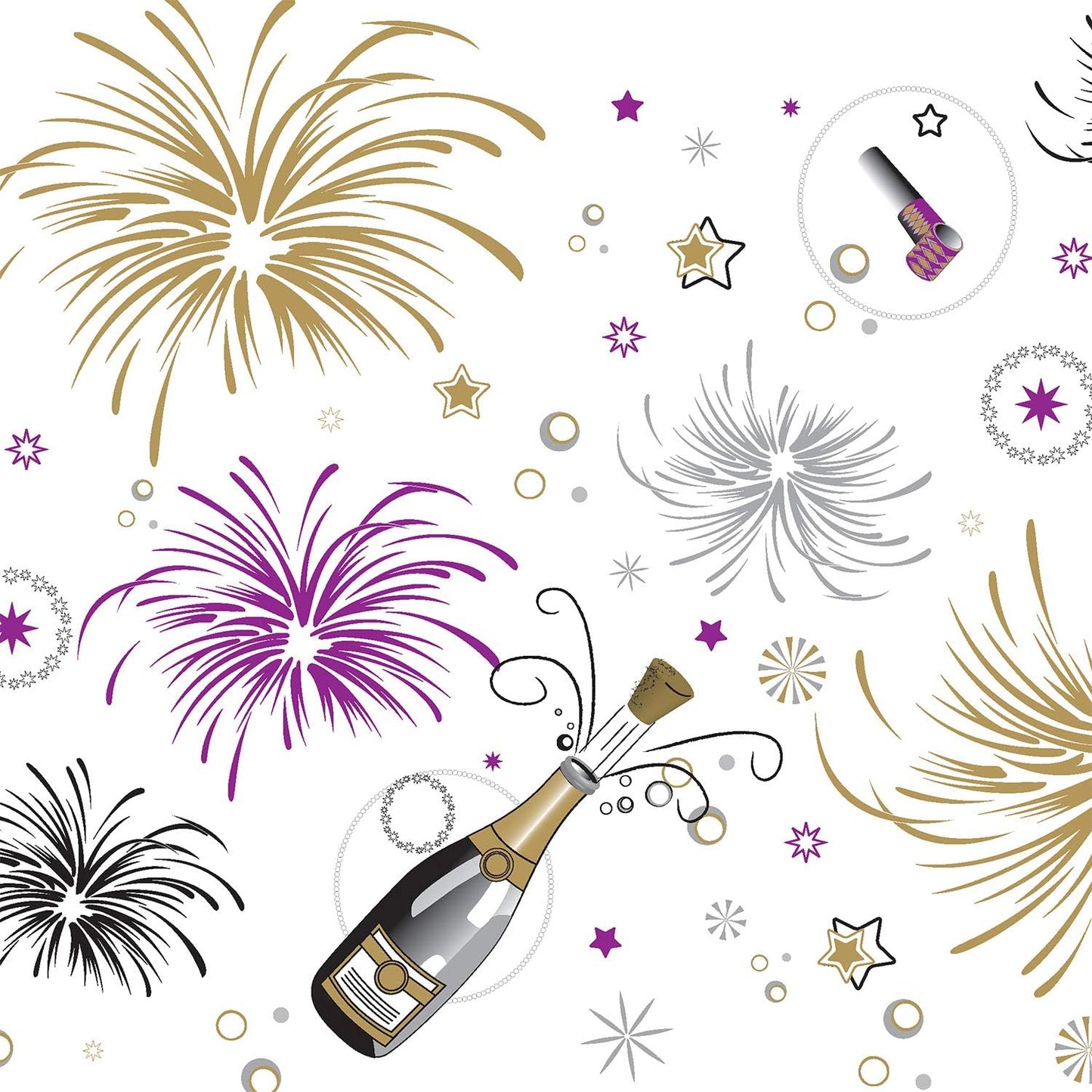 Party Essentials Heavy Duty Disposable New Years Plastic Tablecloth 54 x 108 In 1 Count