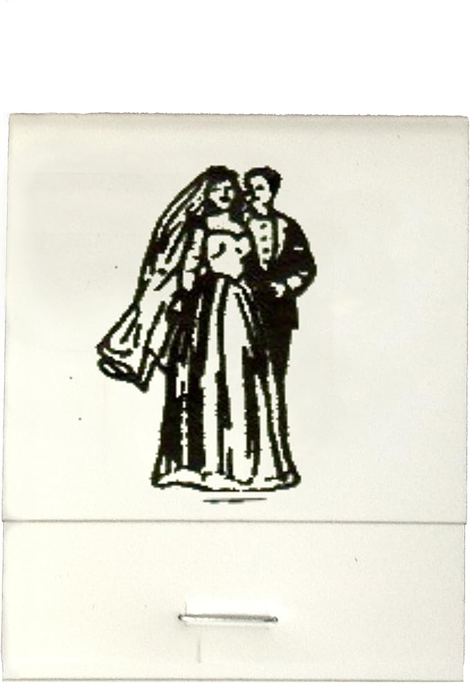 Party Favors Plus White Imprinted Bride and Groom Matchbooks 50 Count