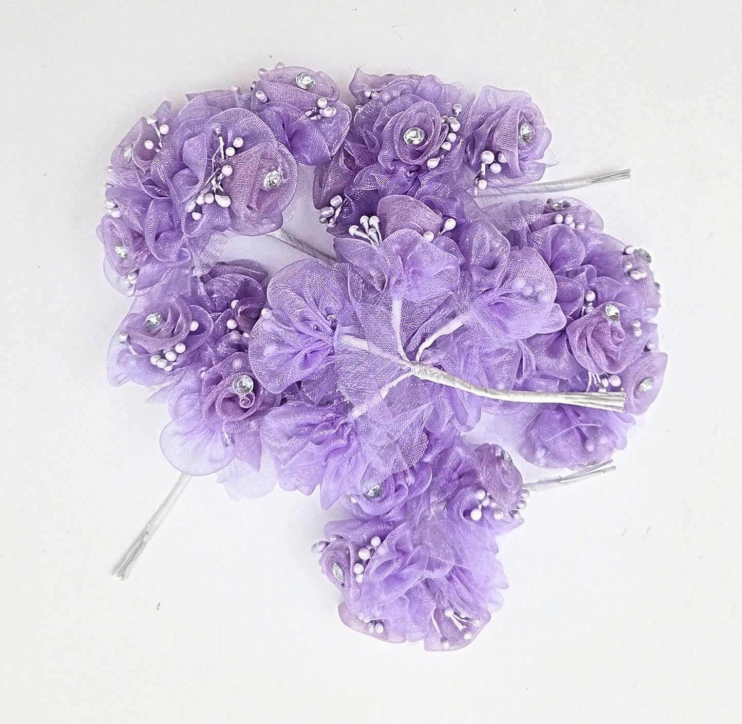 Lavender Organza Favor Flowers with Wire Stems, 180 Pieces