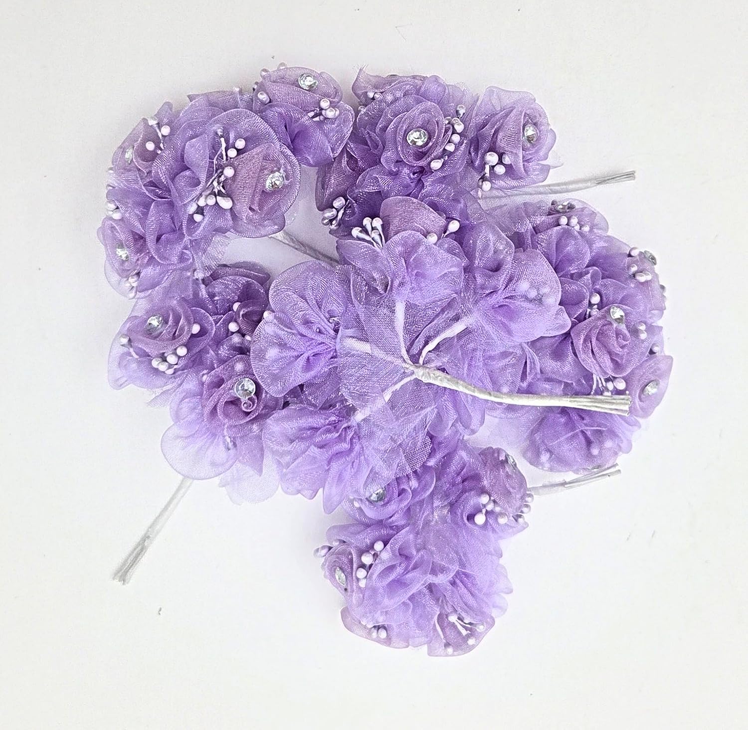 Lavender Organza Favor Flowers with Wire Stems, 180 Pieces