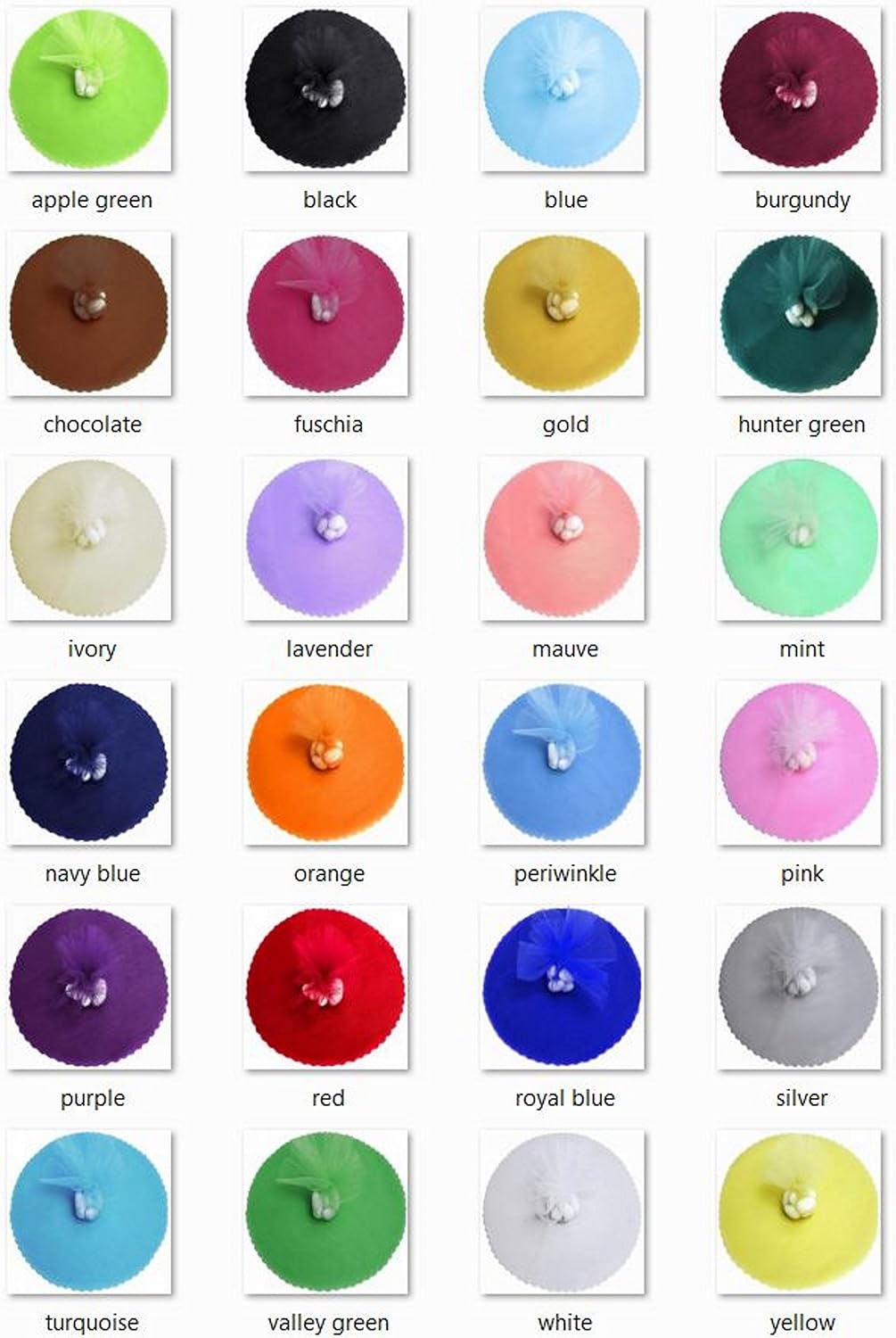 Party Favors Plus Black Scalloped Tulle Circles 9 Inches 50 Count