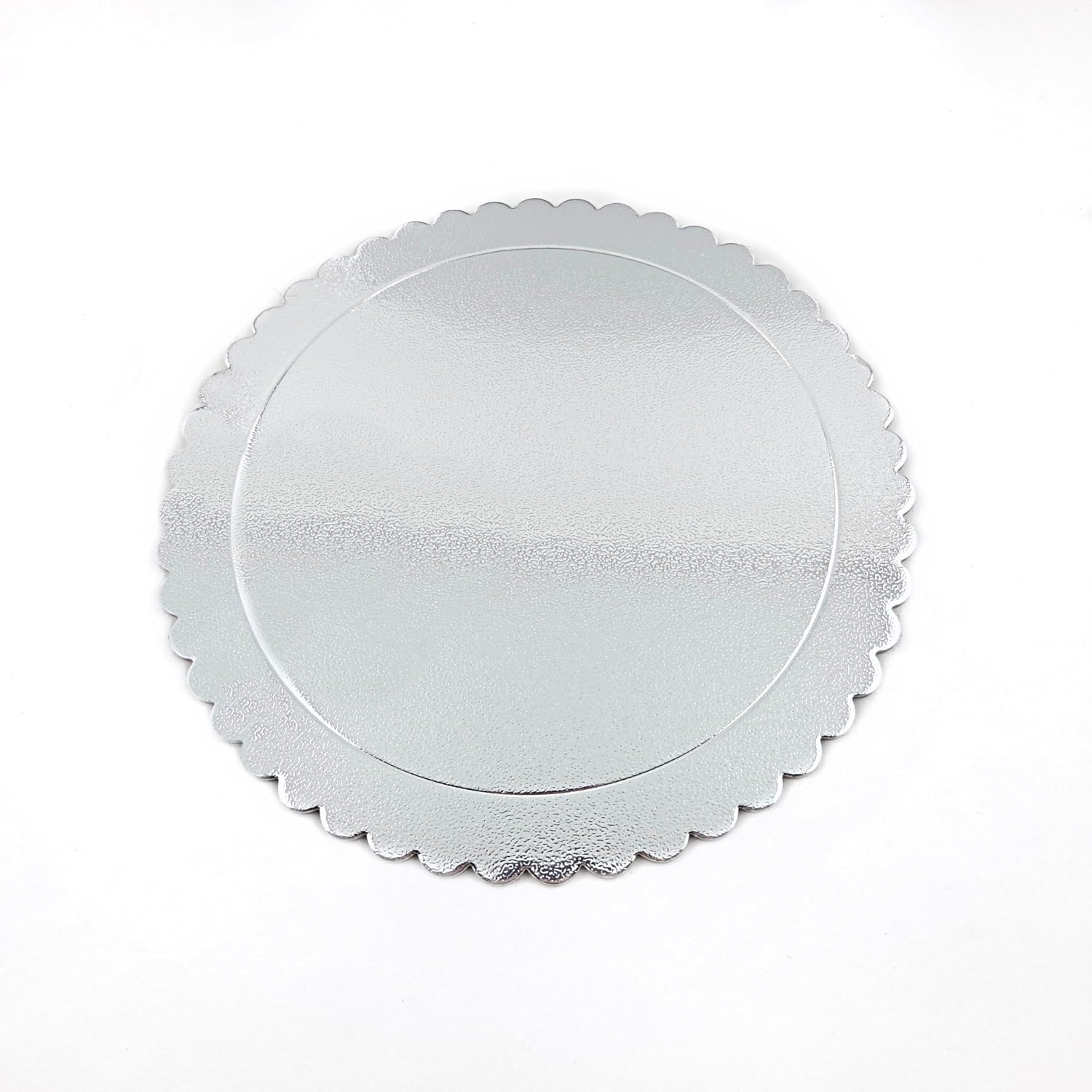 Party Favors Plus Silver Round Cake Boards Scalloped Edge Heavy Duty 8 Inch 5 Count