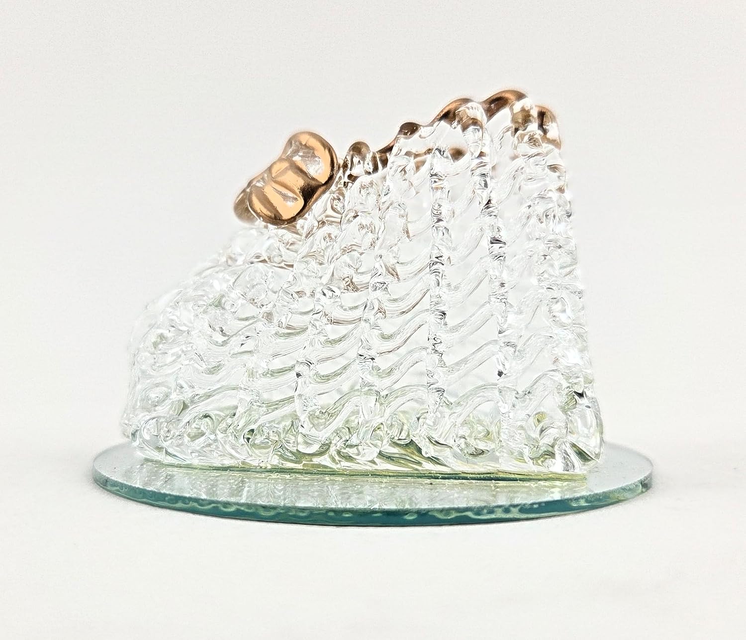 Party Favors Plus Polyresin Baby Bootie Figurine Clear Rose Gold 1.375 Inch