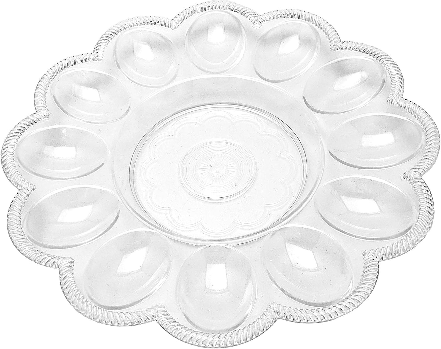 Party Favors Plus Clear Plastic Deviled Egg Plates 9 Inches 4 Count