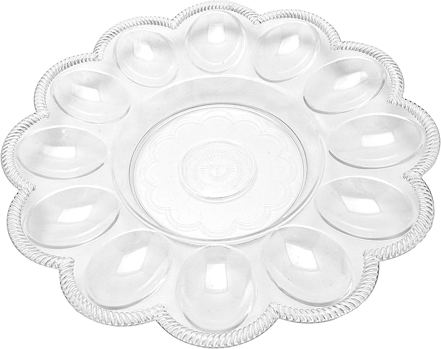 Party Favors Plus Clear Plastic Deviled Egg Plates 9 Inches 4 Count