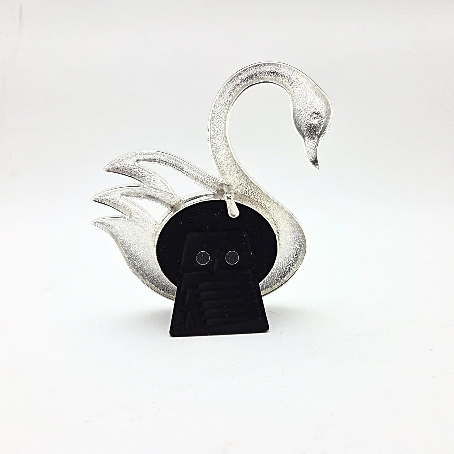 Party Favors Plus Swan Photo Frame Silver White 2.5x2.5 Inch
