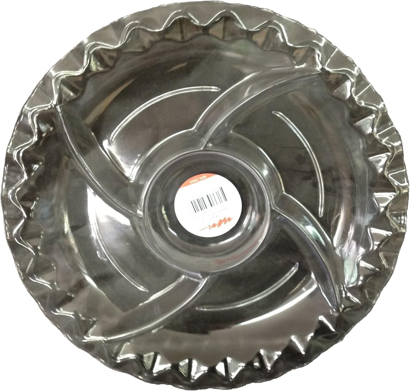 Party Favors Plus Clear Plastic Round Serving Trays 12 Inch 5 Compartments 3 Count