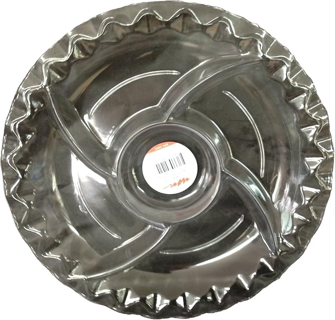 Party Favors Plus Clear Plastic Round Serving Trays 12 Inch 5 Compartments 3 Count