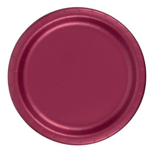 Party Favors Plus Burgundy Paper Plates 7 Inch 72 Count