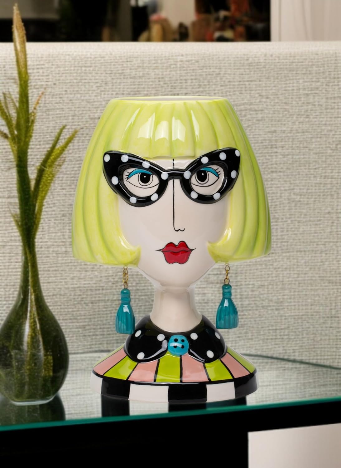 Cosmos Gifts Fine Ceramic Dollymama Lady Novelty Vase 8.85" H