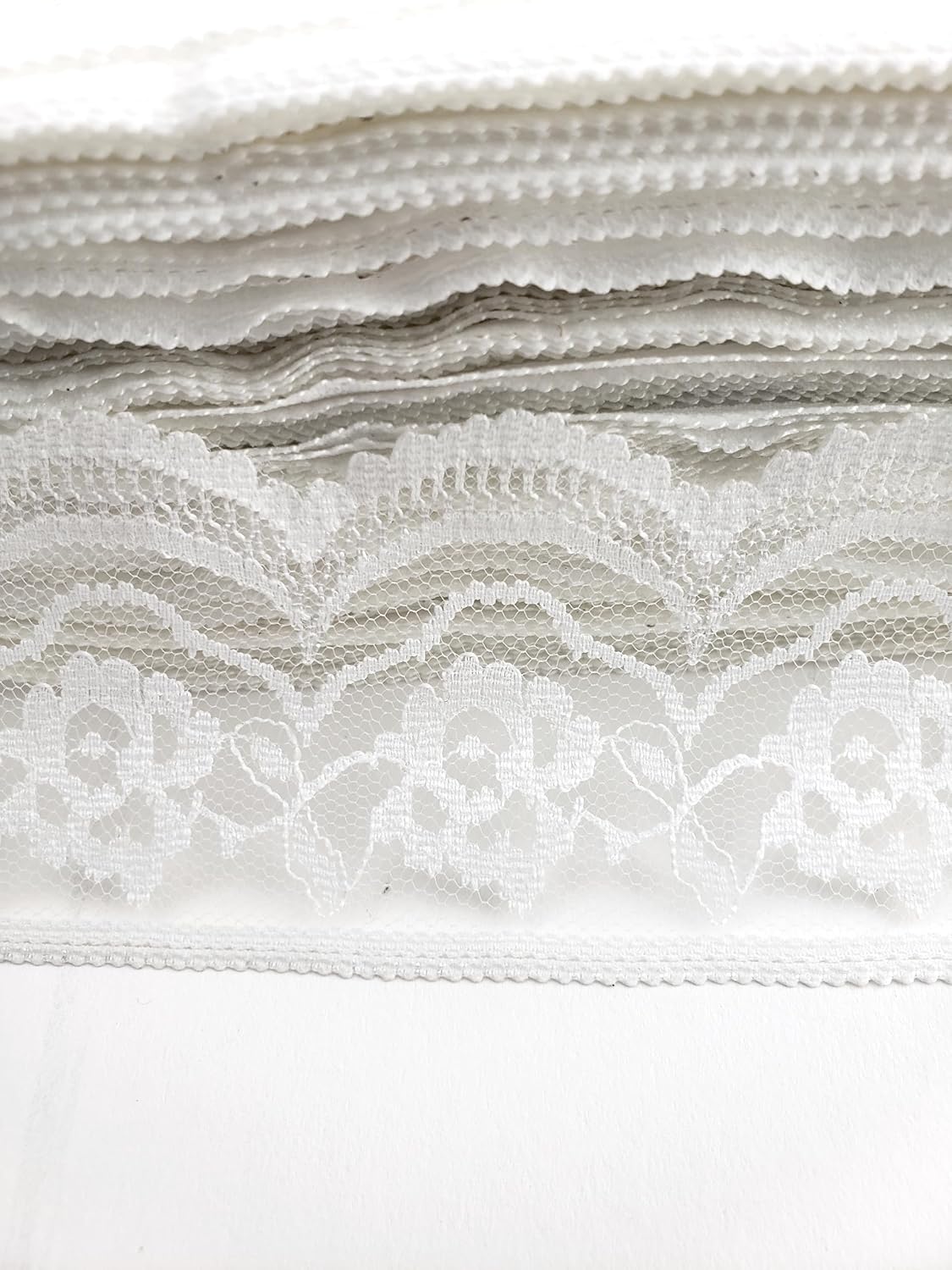 Party Favors Plus White Floral Lace Trim Ribbon 2.5in 10 Yards