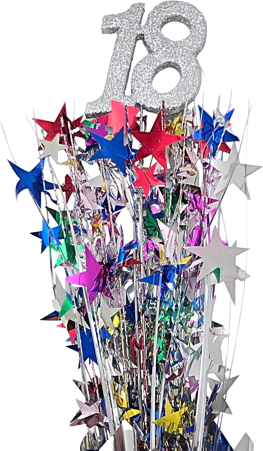 Multicolored Stars 18th Birthday Balloon Weight Centerpieces, 2 Pieces