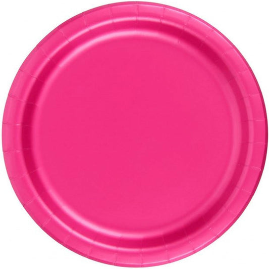 Party Favors Plus Hot Pink Wax Coated Paper Plates 240 Count