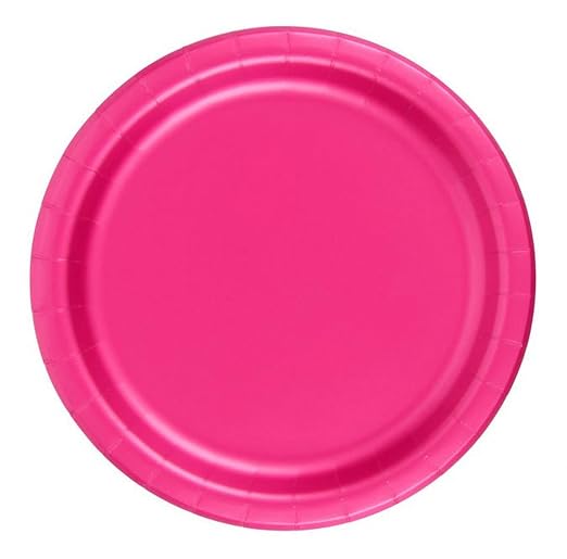 Party Favors Plus Hot Pink Paper Dessert Plates 24 Count
