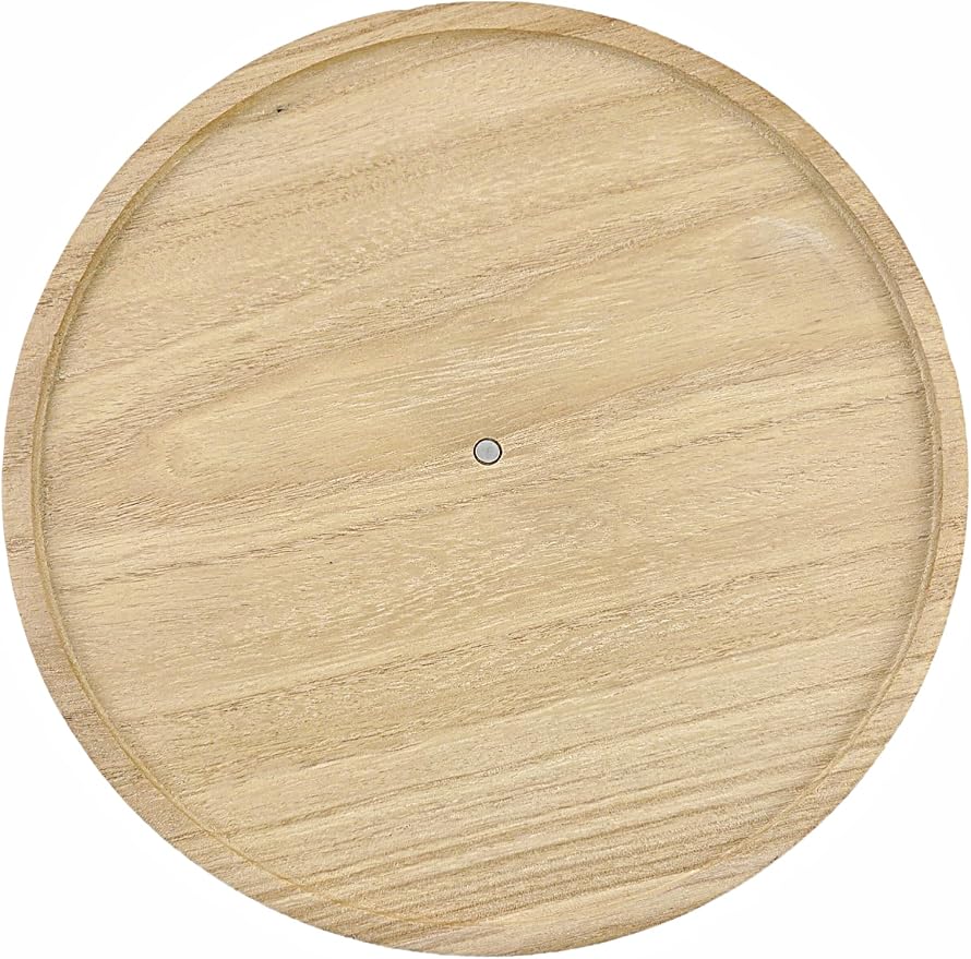 Party Favors Plus Natural Paulownia Wood Round Turntable 3 Piece Set 10.5 In