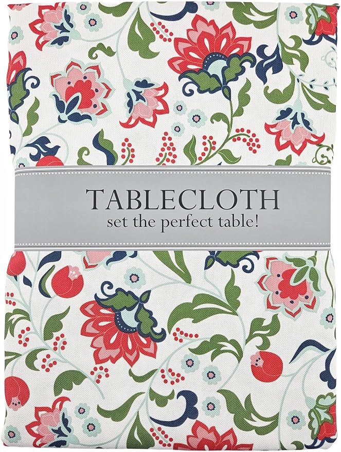 Party Favors Plus Garden Floral Outdoor Tablecloth with Zipper 60 x 120 In