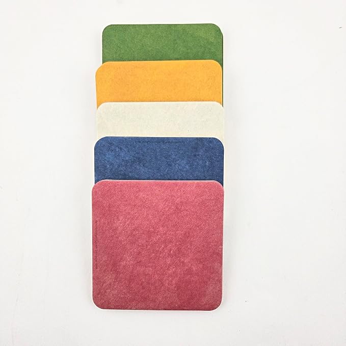 Party Favors Plus Green Yellow Ivory Blue Pink Paper Coasters 15 Count