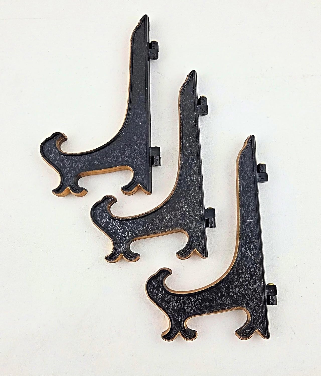 Party Favors Plus Plastic Display Easels Black Gold 5 Inch Set of 3
