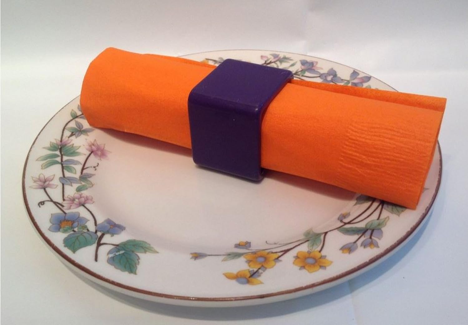 Party Favors Plus Purple Square Plastic Napkin Rings 6 Count