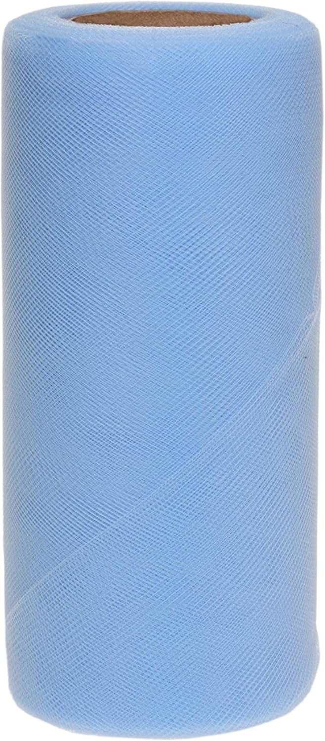 Party Favors Plus Light Blue Tulle Fabric Roll 6in X 50yd