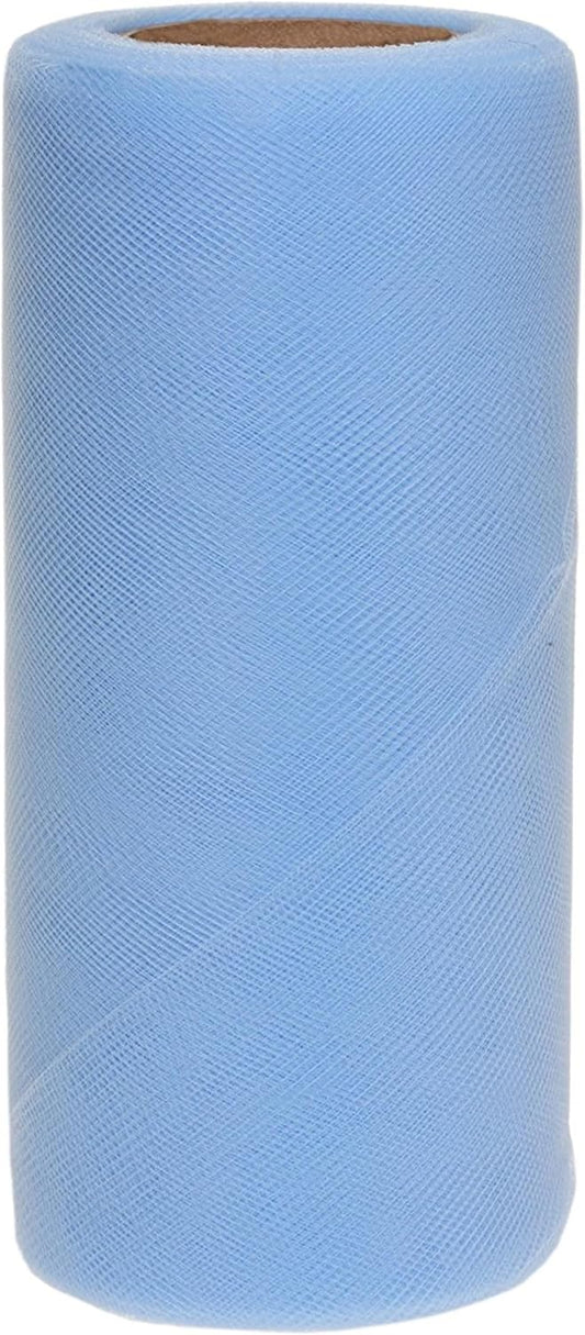 Party Favors Plus Light Blue Tulle Fabric Roll 6in X 50yd