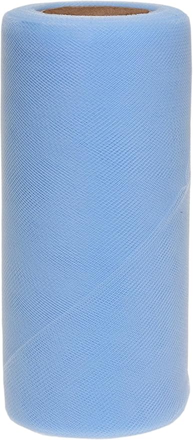 Party Favors Plus Light Blue Tulle Fabric Roll 6in X 50yd