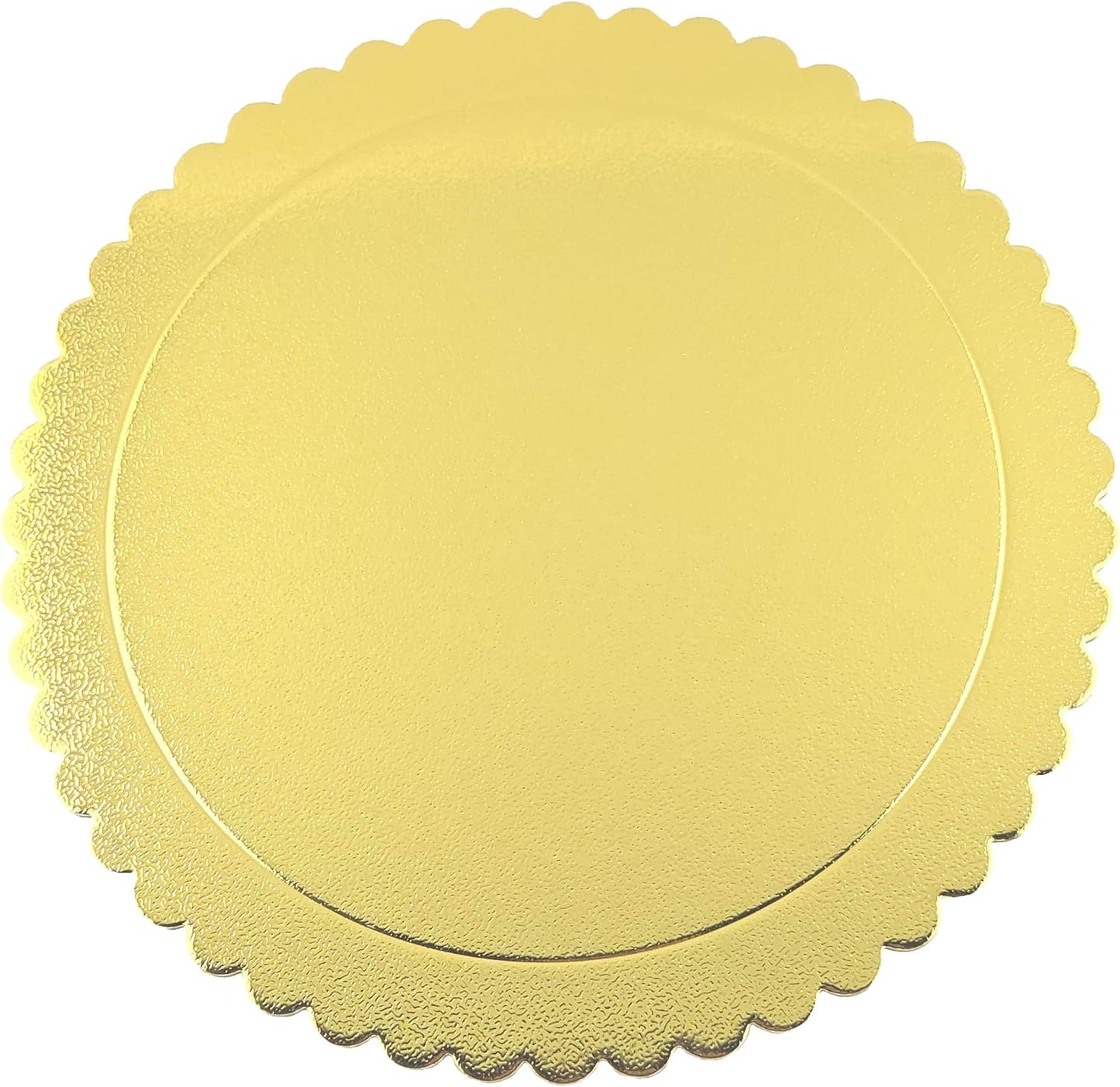 Party Favors Plus Round Cake Board Gold Scalloped 10 Inch 10 Count