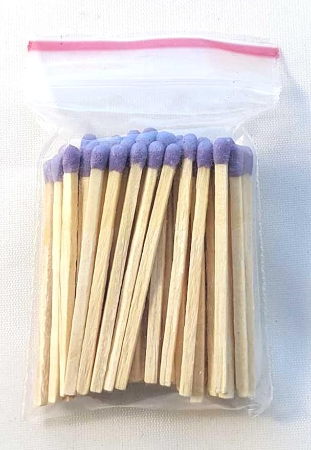 Party Favors Plus Multicolor Wooden Match Sticks 1000 Count 2" with 50 Matchboxes Lavender