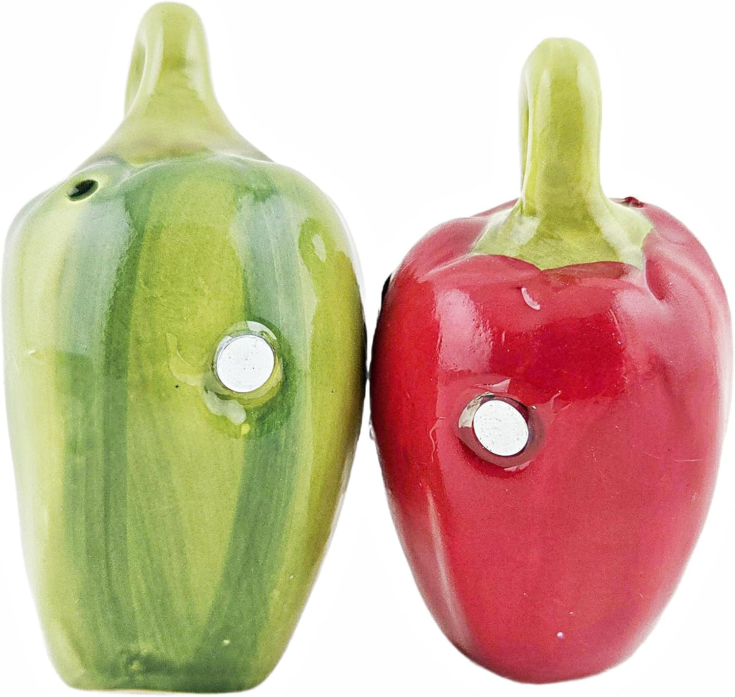 Party Favors Plus Ceramic Chili Pepper Salt and Pepper Shaker Set Red Green 3 Inch