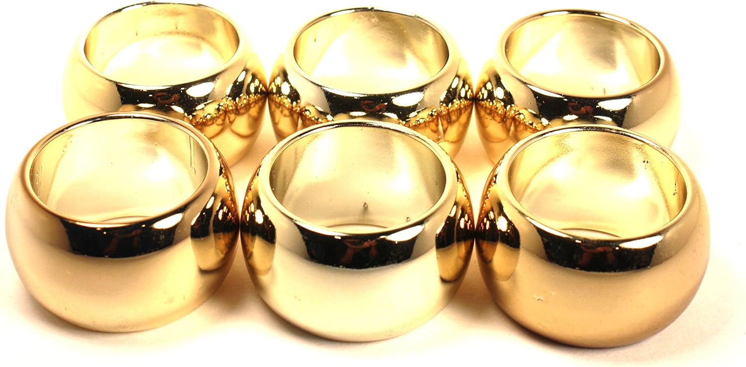 Party Favors Plus Gold Plastic Napkin Rings 6 Count