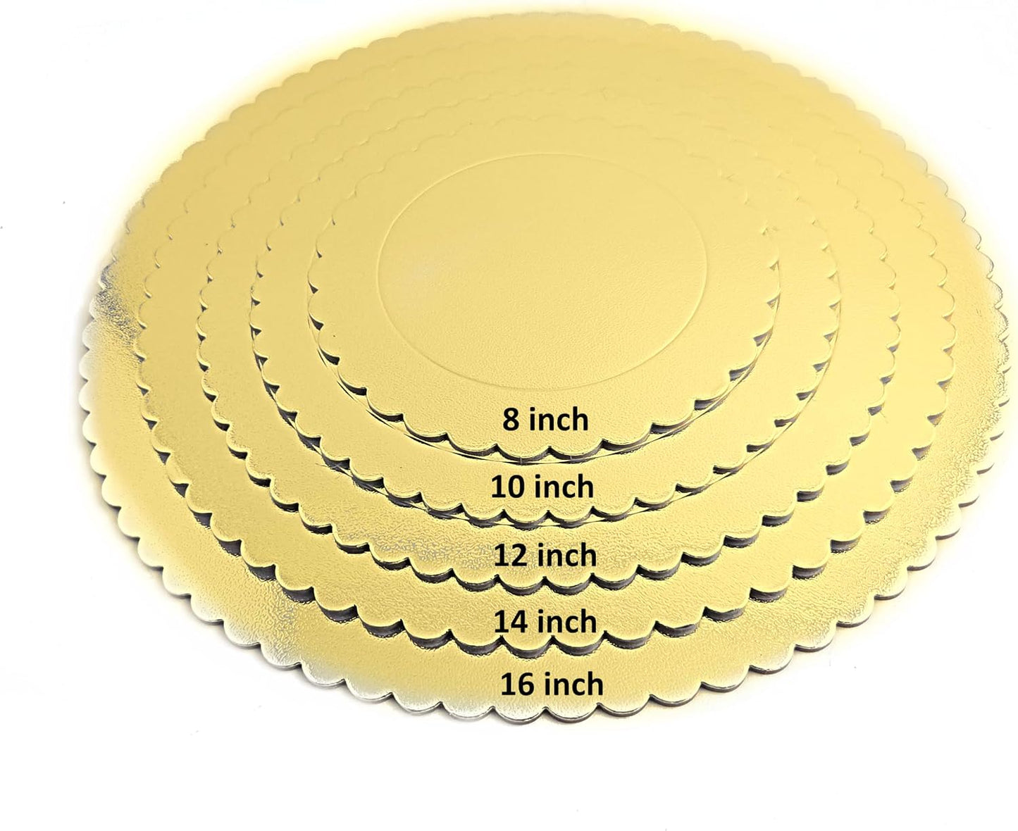 Party Favors Plus Gold Round Cake Boards Scalloped Edge Heavy Duty 12 Inch 5 Count