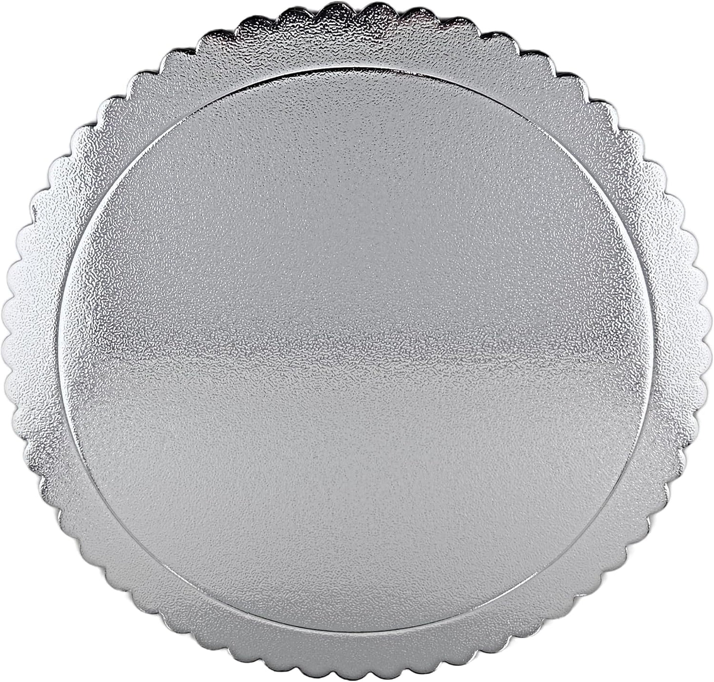 Party Favors Plus Silver Round Cake Boards Scalloped Edge Heavy Duty 12 Inch 5 Count
