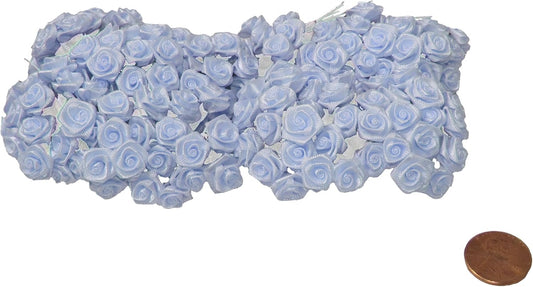 Party Favors Plus Light Blue Silk Mini Wrap Roses 144 Count