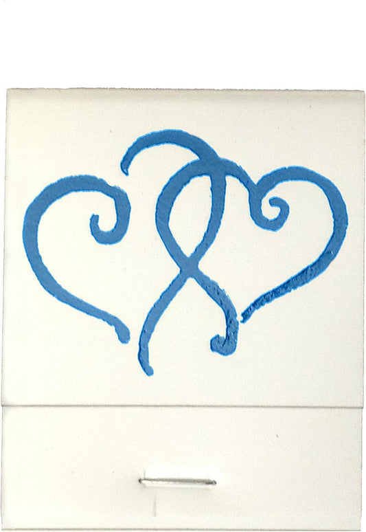 Party Favors Plus White Matchbooks Printed Hearts Light Blue 50 Count