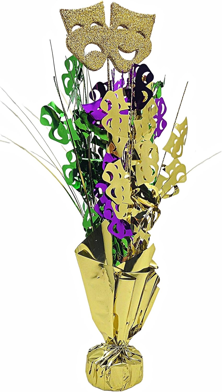 Mardi Gras Metallic Centerpiece Balloon Weights, 2 Pieces