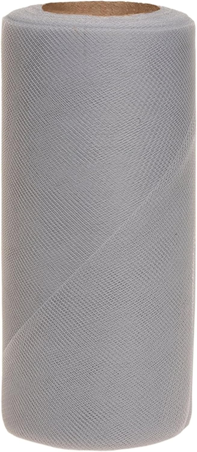 Party Favors Plus Gray Tulle Fabric Roll 6in X 50yd