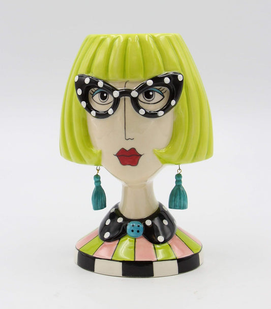 Cosmos Gifts Fine Ceramic Dollymama Lady Novelty Vase 8.85" H