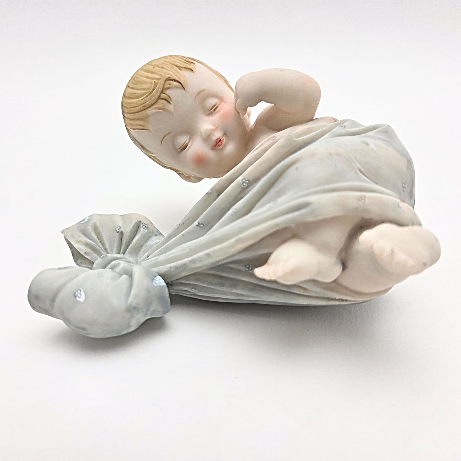 Party Favors Plus Multicolor Polyresin Baby in Blanket Figurine 4.5 Inch