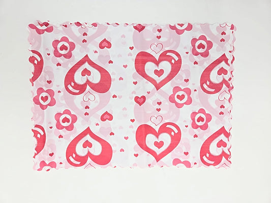 Party Favors Plus White Red Plastic Valentine Placemat 14x10 Inch Set of 24