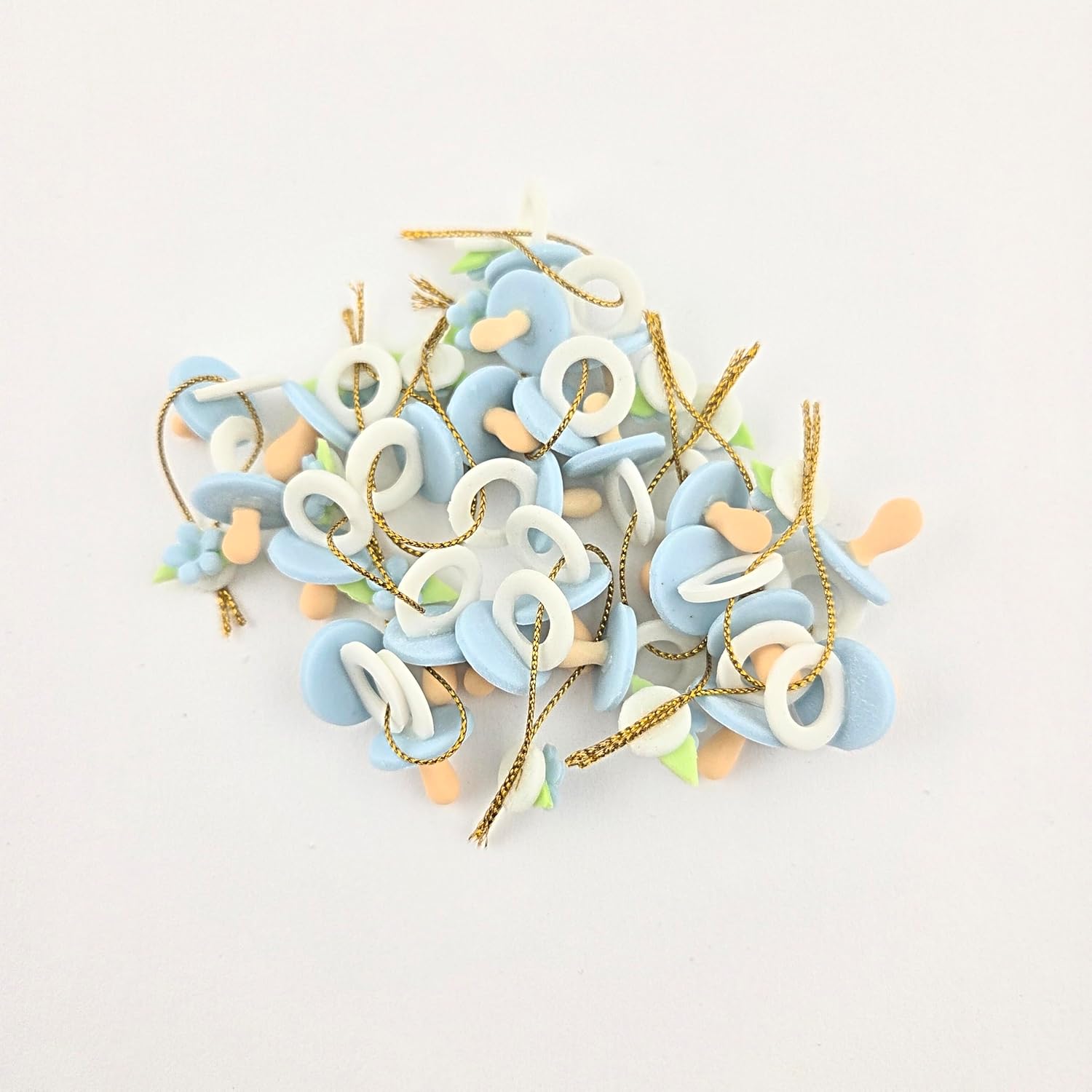 Party Favors Plus Cold Porcelain Baby Shower Favor Capia Blue Pacifier Shape 12 Count