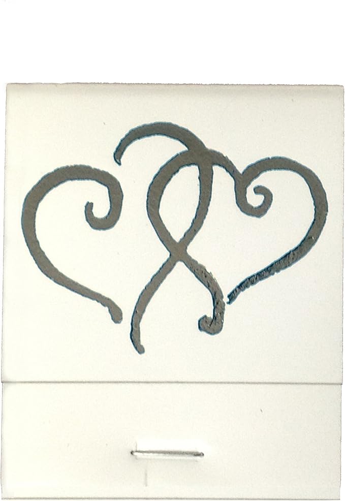 Party Favors Plus Matches White Hearts Metallic Silver 50 Count