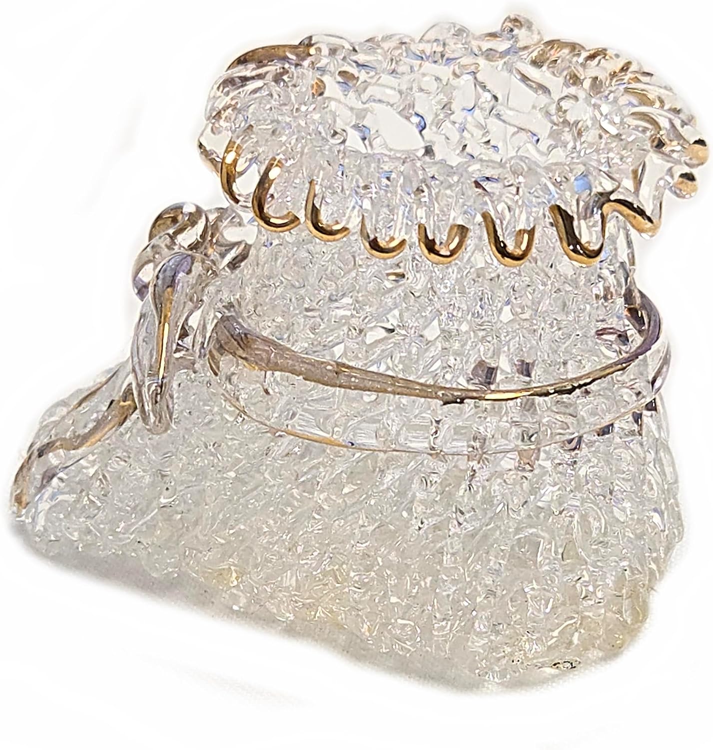 Party Favors Plus Resin Crystal Baby Bootie Ornament Clear Gold 2 Inch
