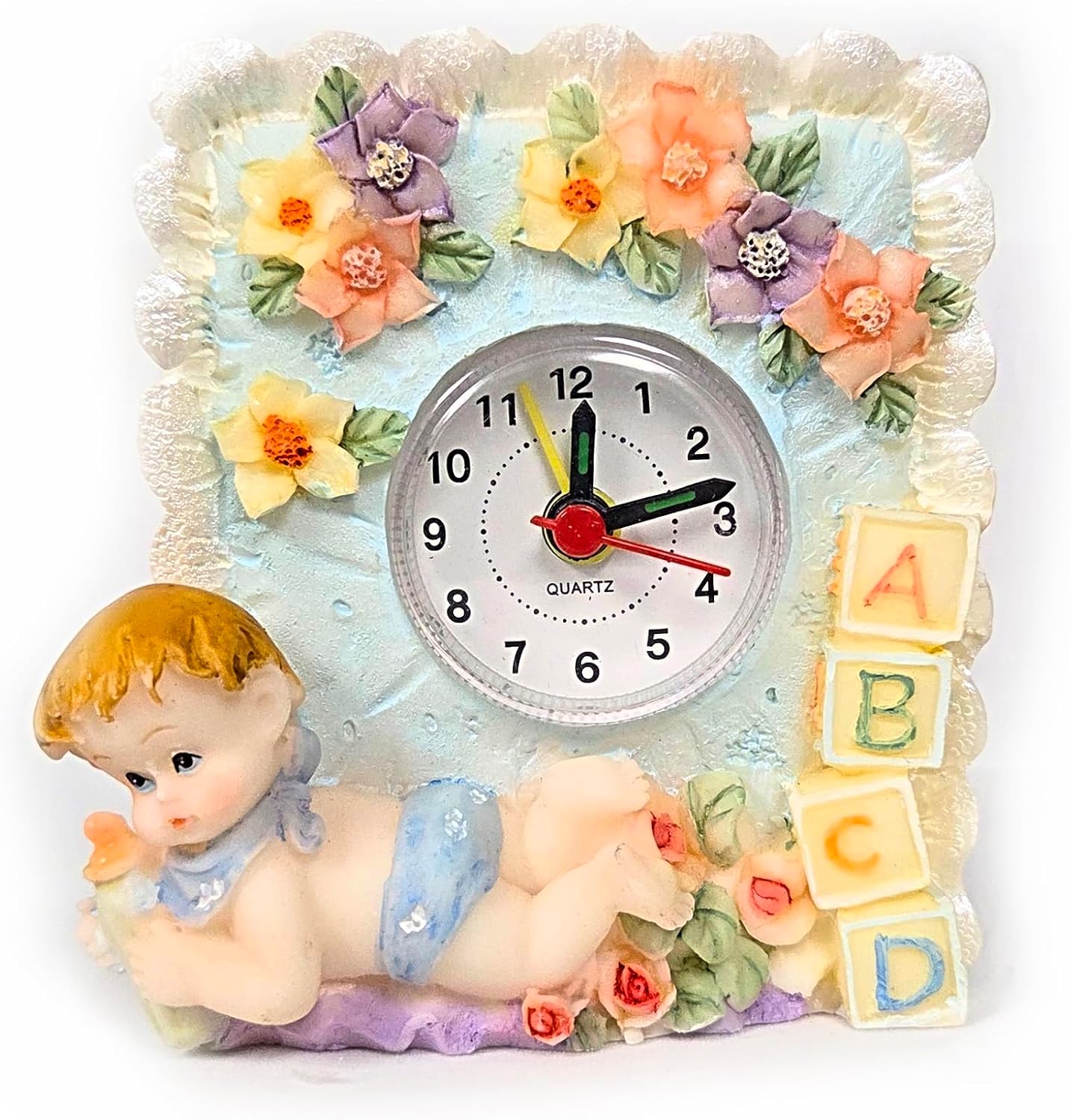 Party Favors Plus Multicolor Boy Motif Poly Resin Clock Set 2 Count