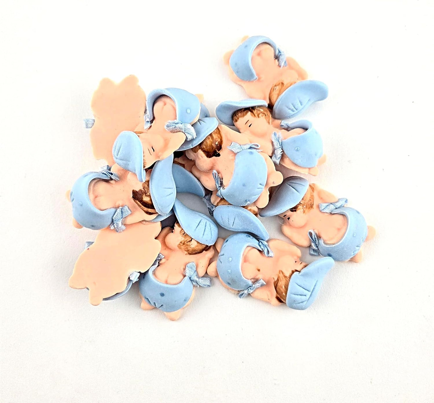 Party Favors Plus Cold Porcelain Sleeping Baby Figurines Blue 12 Count